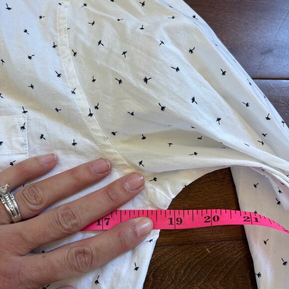 Goodfellow Every Wear Poplin Button Up Slim Shirt White Black Men's Small New - Picture 7 of 8